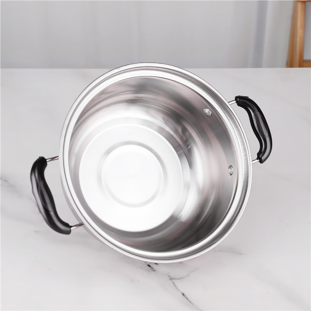 หม้อสแตนเลส เซ็ต5ชิ้น 5ขนาด 16/18/20/22/24 cm พร้อมฝาแก้ว หม้อทำอาหาร หม้อหุงต้ม หม้อแกง - รูปที่ 5