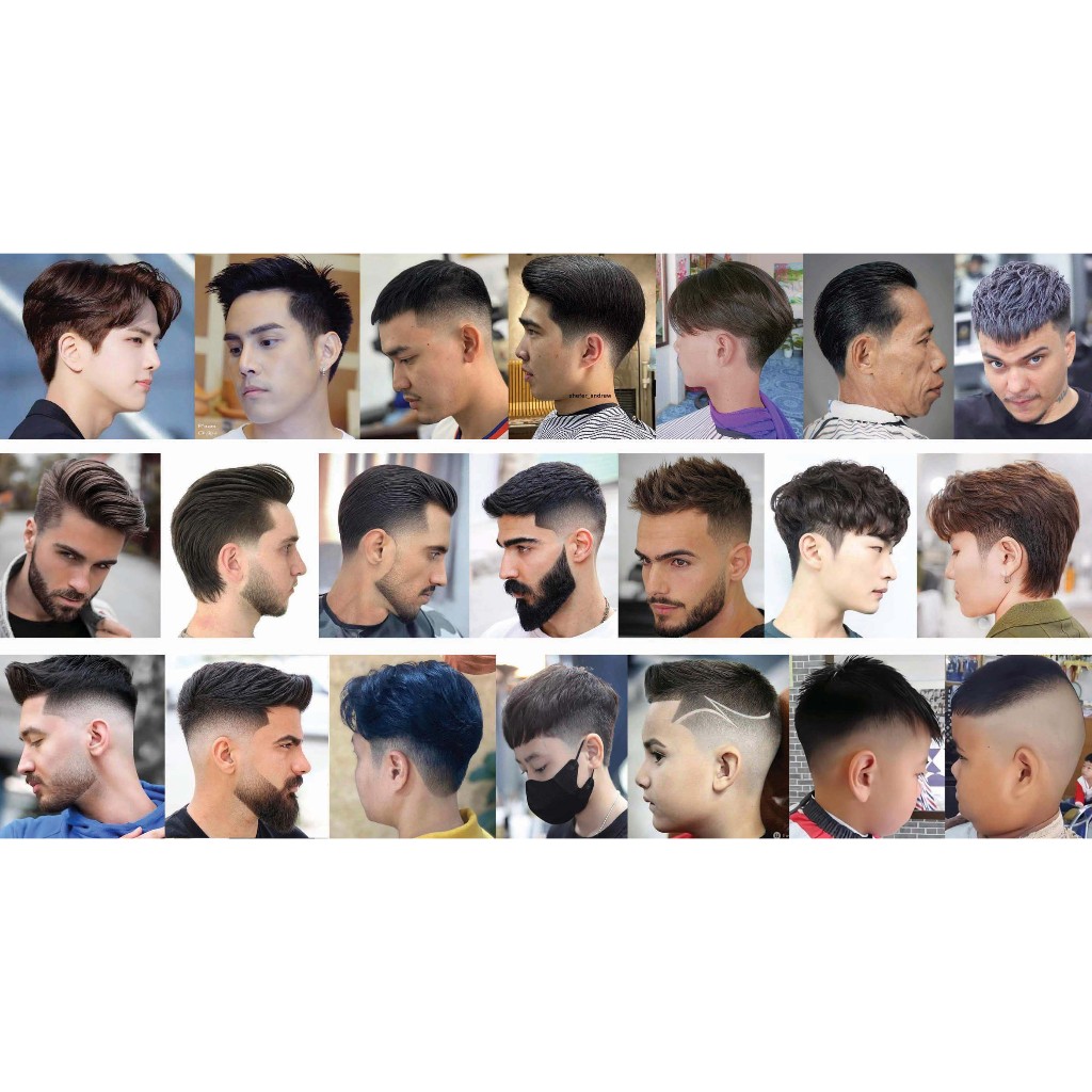 สติกเกอร์ ทรงผมชาย แนวนอน ขนาดตามสั่ง หน่วยวัดเป็นเซ็นติเมตร ใช้ติดกระจกภายนอกได้