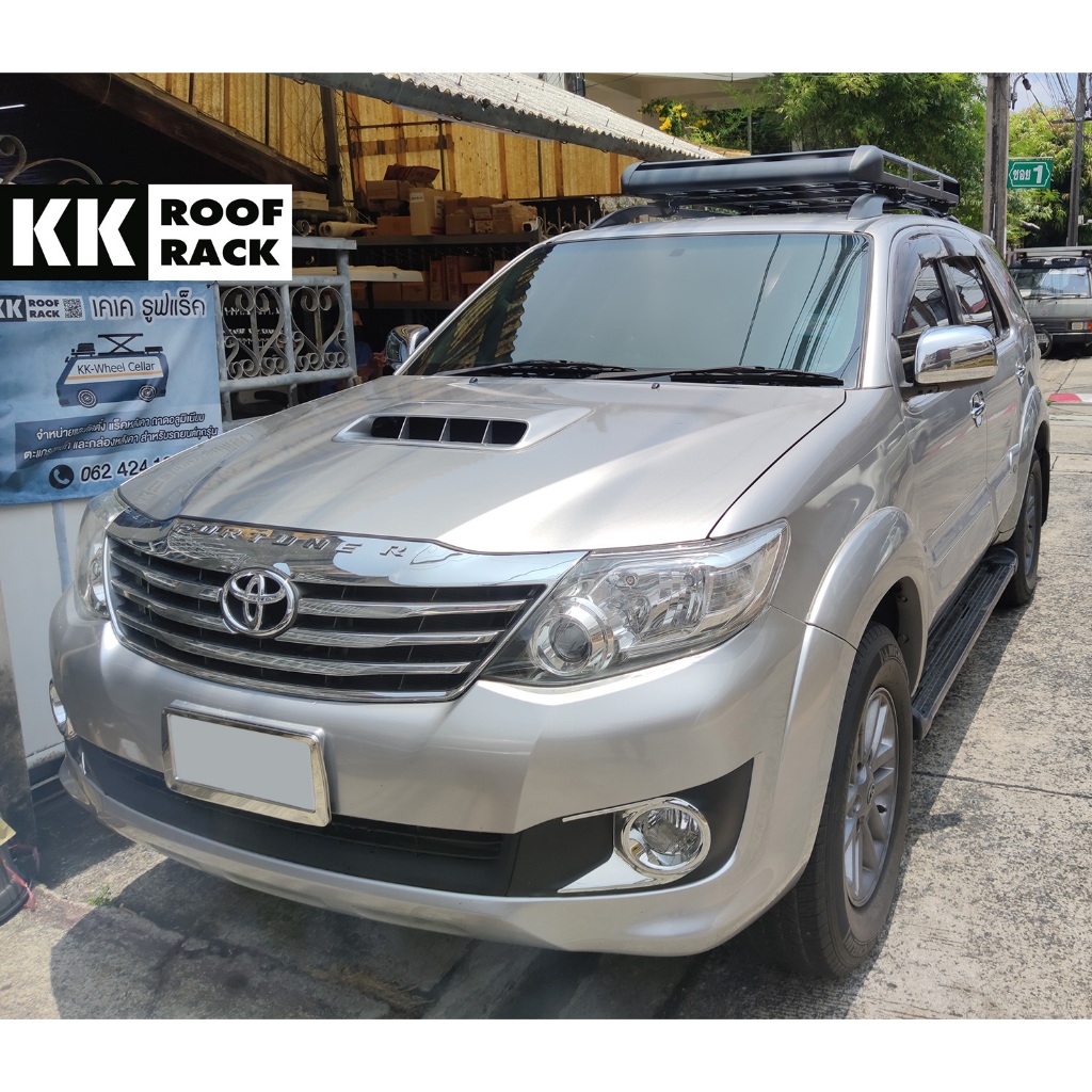แร็คหลังคา พร้อมถาดอลูมิเนียม สำหรับ Toyota Fortuner โฉมแรก 2004-2014 ของใหม่ ไม่เจาะ