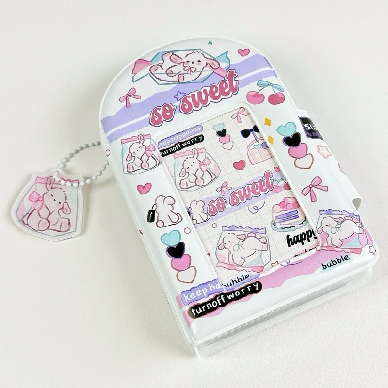 พร้อมส่ง🇹🇭 แฟ้มการ์ดลายSo Sweet (แฟ้ม+พวงกุญแจ) 40ช่อง แฟ้มการ์ด สมุดการ์ด Photo Album (AF) #L4 vs