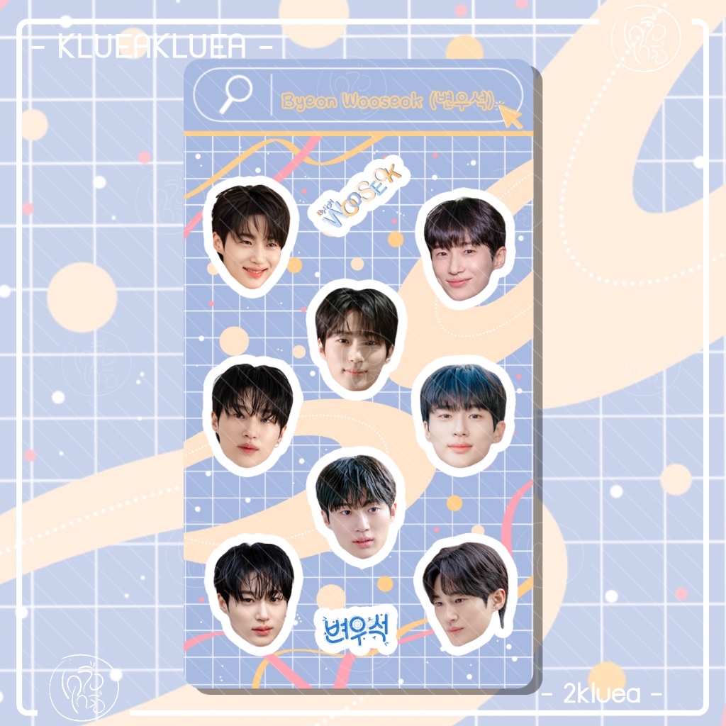 สติ๊กเกอร์ ไดคัท (Sticker Dicut) Byeon Wooseok อูซอก ขนาด 13.5*7.5 cm.