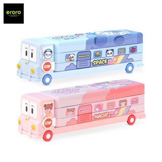ERORO กล่องดินสอโลหะ กล่องเครื่องเขียนทรงรถบัสน่ารัก สำหรับเ…