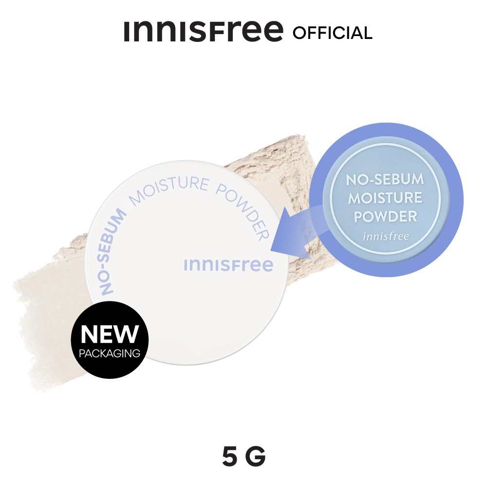 innisfree No Sebum Moisture Powder 5g อินนิสฟรี แป้งฝุ่นเนื้อแมจ เบลอรุมขุมขน
