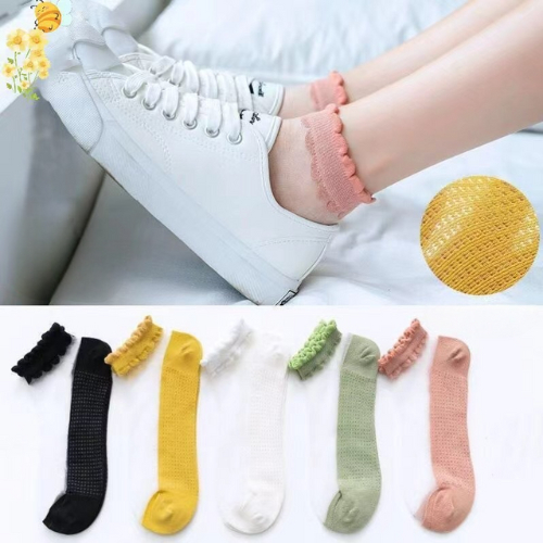 ถุงเท้าลายตาข่าย(สีพาสเทล) 1เซ็ตได้ 10คู่ สไตล์เกาหลี น่ารัก เนื้อผ้านุ่ม ใส่สบาย /G0056