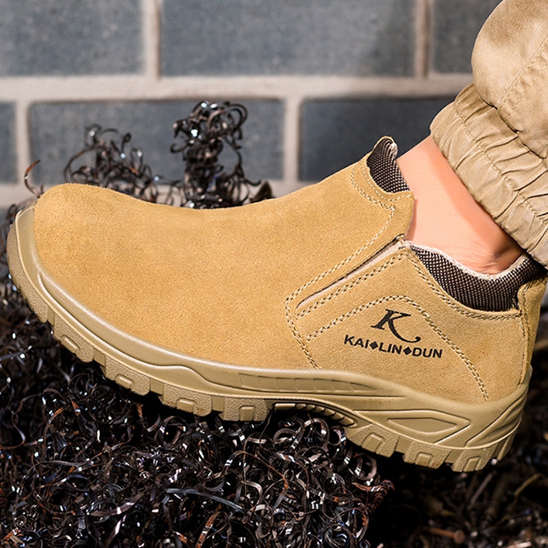 Safety shoes รองเท้าเชื่อมหนังวัว หัวเหล็ก พื้นแข็ง น้ำหนักเบา กันลวก size 39-45