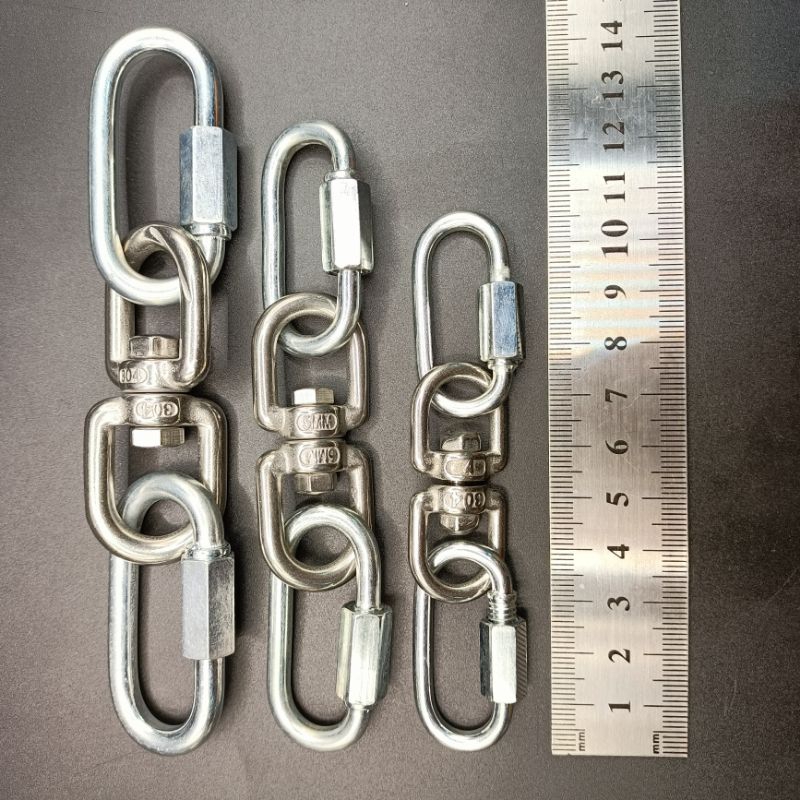 ชุดอะไหล่คล้องโซ่ ชุดตะขอคล้องโซ่หมา คล้องชิงช้า ควิกลิงค์ ลูกหมุน ตะขอคล้องโซ่ - รูปที่ 4