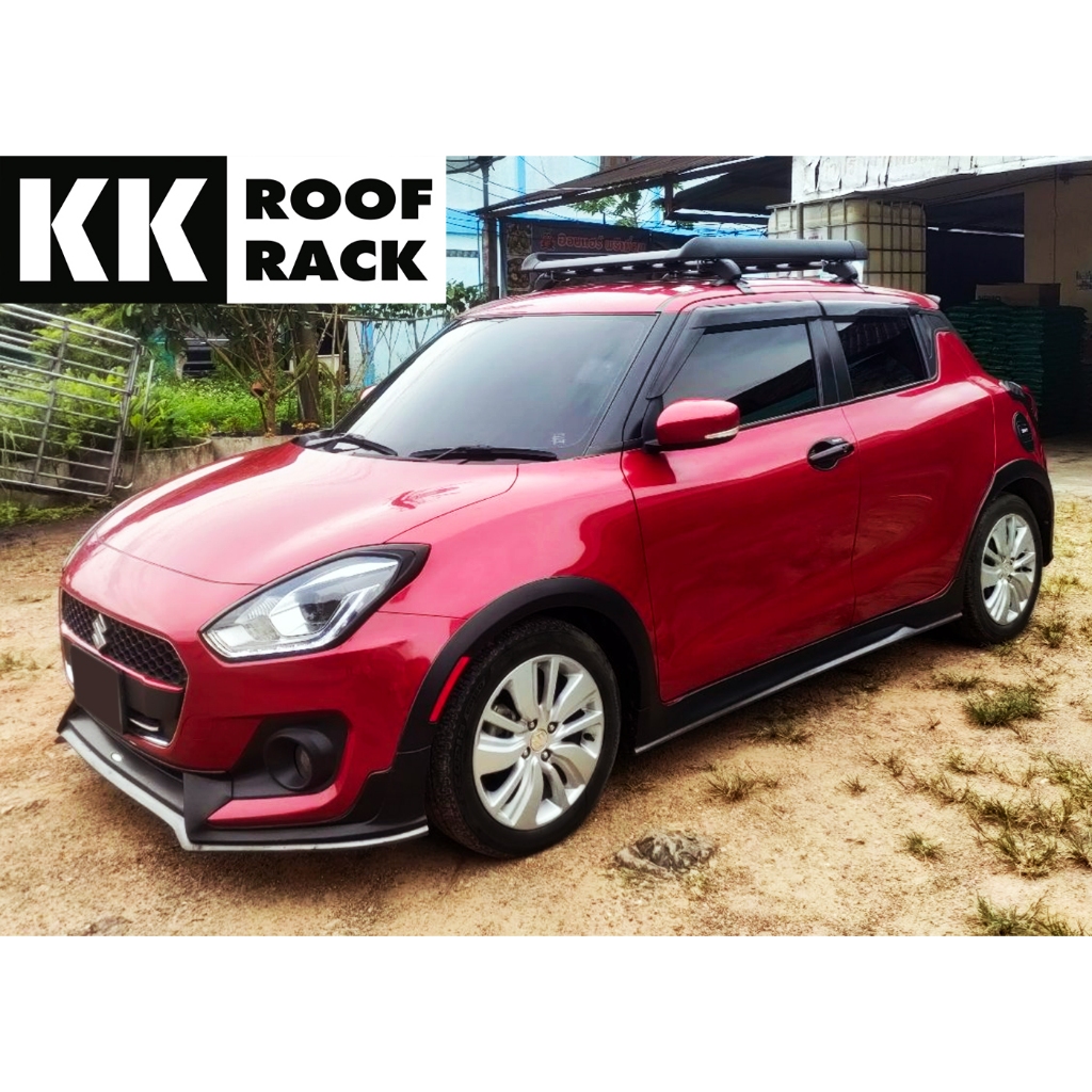 แร็คหลังคา พร้อมถาดอลูมิเนียม สำหรับ Suzuki Swift ทุกรุ่นปี A2L AZG RS ของใหม่ ไม่เจาะหลังคา