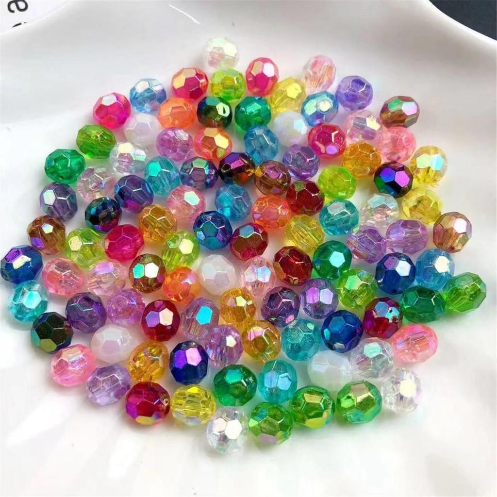 ลูกปัดคริสตัล เคลือบรุ้ง   หลากสี สามารถนำมาทำเป็นสร้อยคอ สร้อยข้อมือ พวงกุญแจ งานฝีมือ