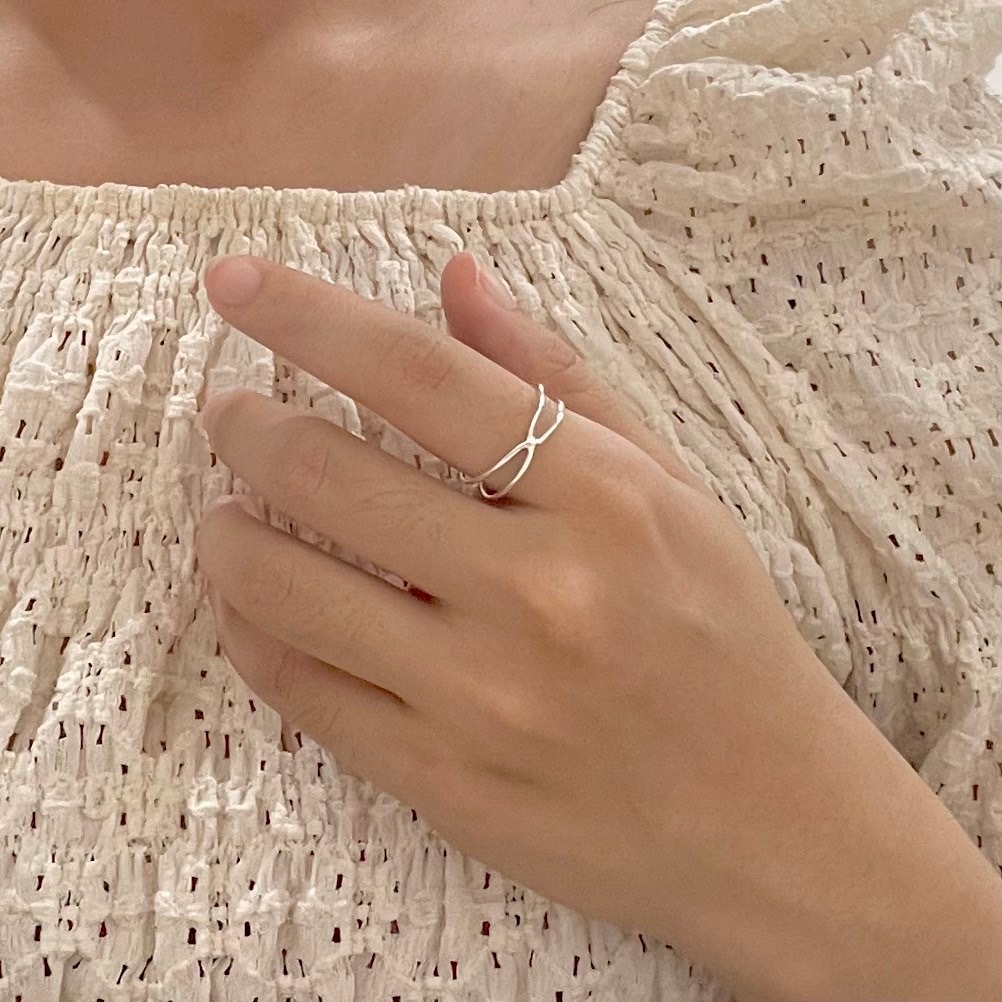 ร้านฮักเงินน่านพร้อมจัดส่ง silver rings แหวนเงินแท้ 92.5% มินิมอล minimal แหวนแฟชั่น ใส่อาบน้ำได้ มีใบรับประกันสินค้า