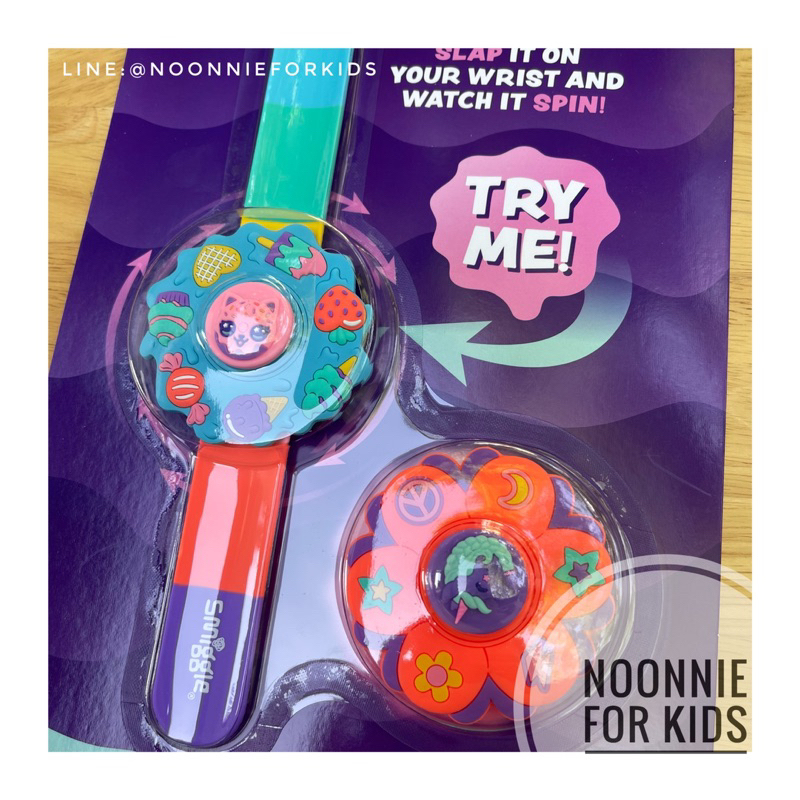 สายคาดข้อมือ Fidget Fun หน้าปัด 2in1 หมุนได้ Smiggle Spinning Top Slapband - รูปที่ 3