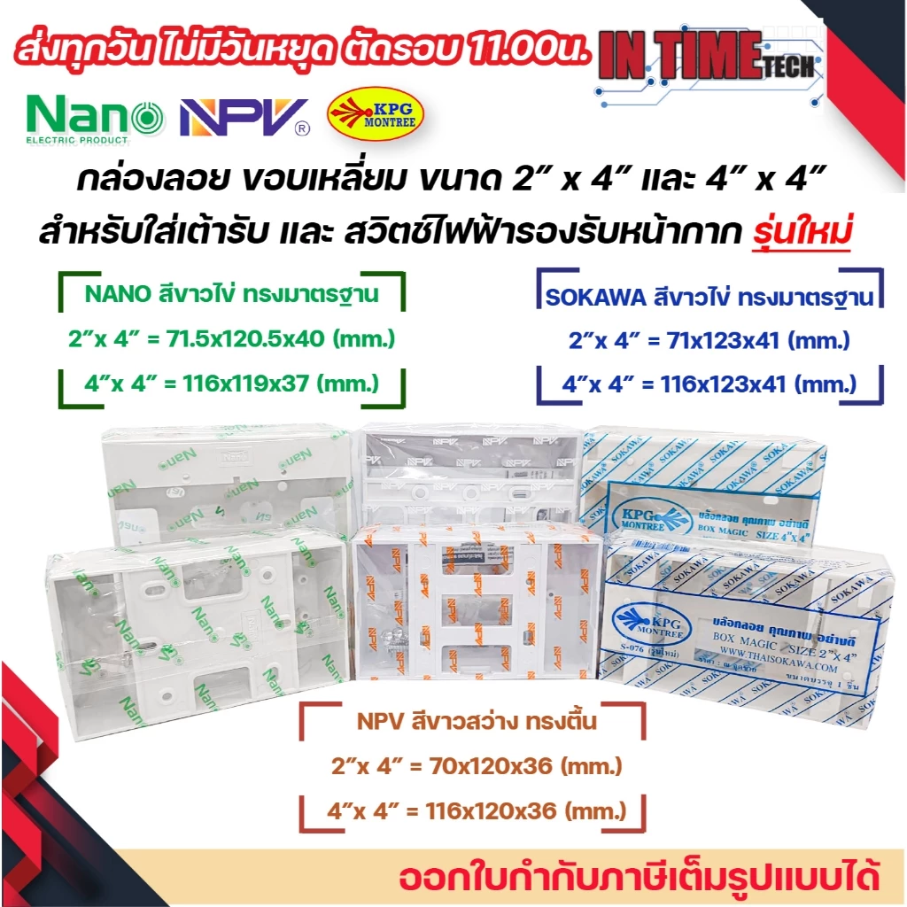 กล่องลอย รุ่นใหม่ บล๊อกลอย บล็อก ไฟฟ้า บ๊อก 2x4 4x4 บล็อคลอย นาโน sokawa npv NANO 403-1 404-1 NP4512 NP4514 S076 S075