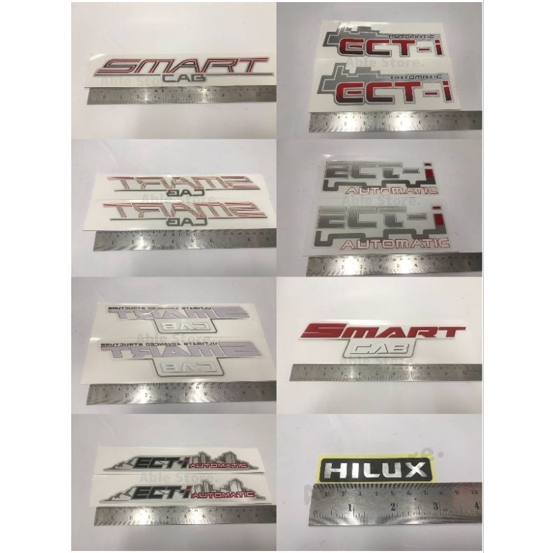 สติ๊กเกอร์งานสกรีน ECT-i / SMART CAB / HILUX สำหรับติดรถ TOYOTA VIGO ทุกรุ่นทุกปี เทียบแท้95%