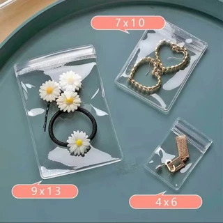 🌈 100 ใบ ถุงซิป PVC ใสขาว ใส่เครื่องประดับ คุณภาพดี แพ็คละ 100 ใบ ถุงล็อค