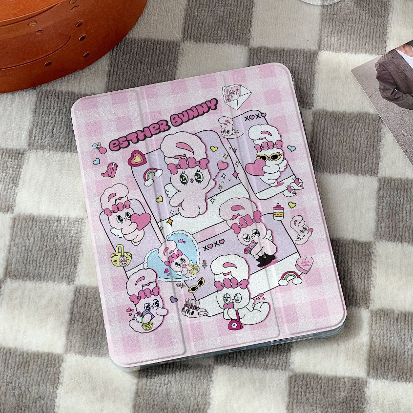 จัดส่งภายใน24ชั่วโมง เคสไอแพด Air7/6 11 Esther Bunny Gen12 Gen9 ที่ใส่ปากกา Air5/4 เคสiPad gen11