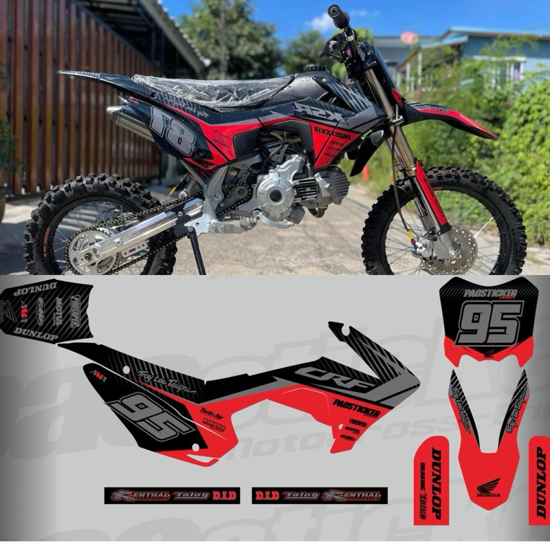 ชุดสีcrf110พร้อมถังเบาะ สติ๊กเกอร์กันน้ำ กันรอยขีดข่วย งานหนา อย่างดี