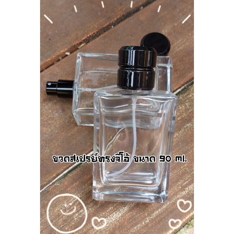 ขวดสเปรย์แก้วทรงจิโอ้ฝาสีดำ ขนาด 90 ml.(1ขวด)