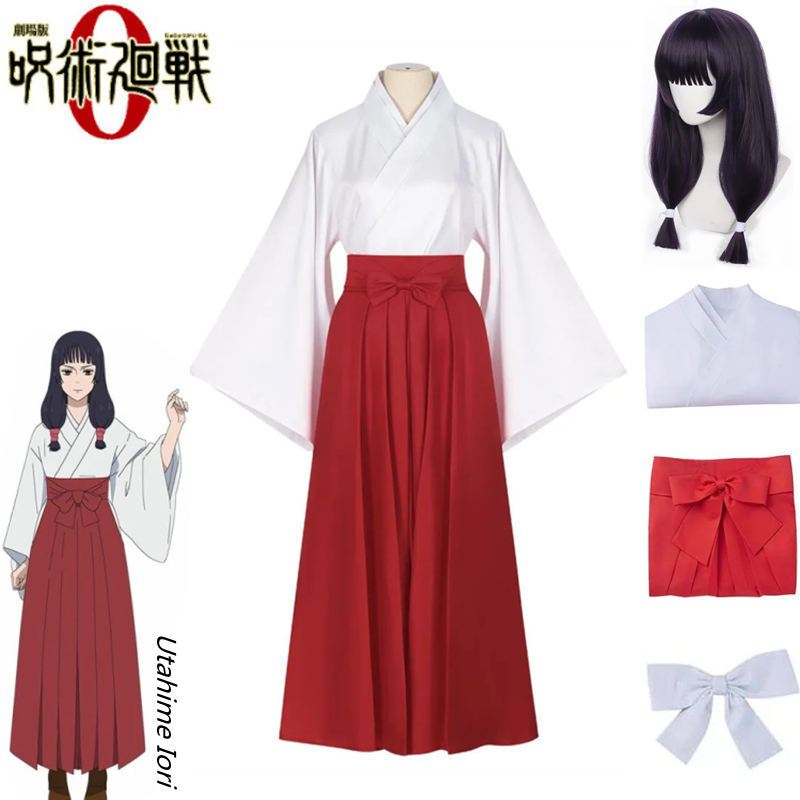 อะนิเมะ Jujutsu Kaisen Utahime Iori คอสเพลย์เครื่องแต่งกายชุดกิโมโนญี่ปุ่นวิกผมชุดฮาโลวีนปาร์ตี้