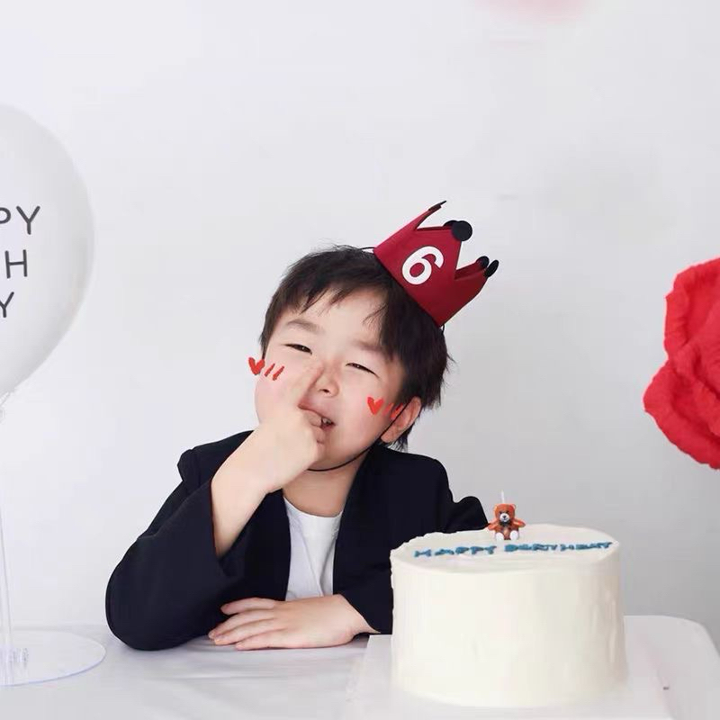 หมวกตัวเลข คาดผมตัวเลข หมวกวันเกิดสีแดงเลือดหมู ปาร์ตี้วันเกิด - รูปที่ 2