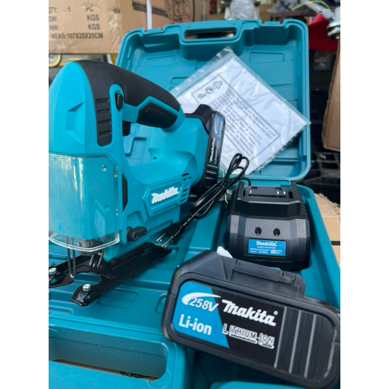เลื่อยฉลุ จิ๊กซอแบตเตอรี่Makita258v งานAAพร้อมอุปกรณ์ครบชุด