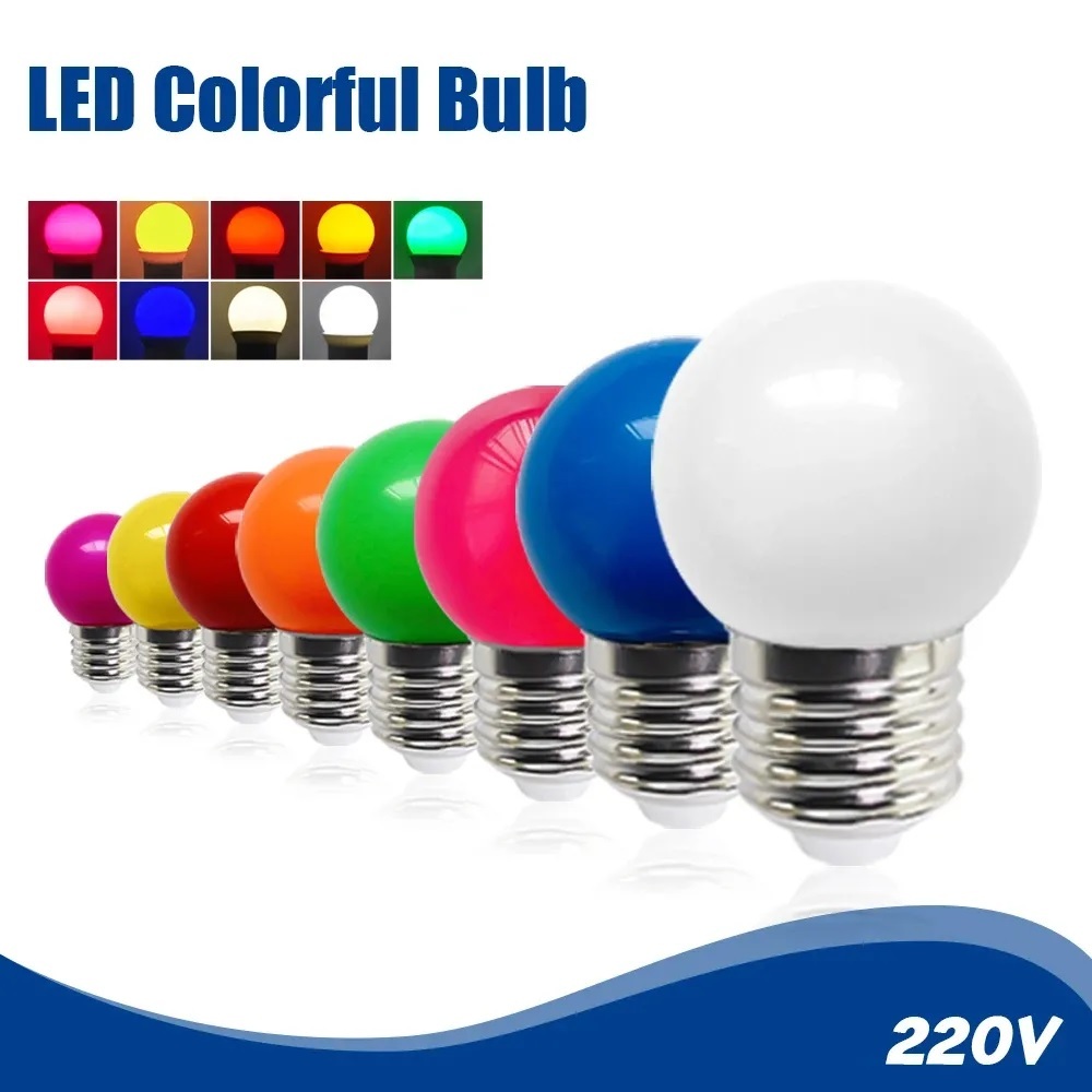 หลอดปิงปองหลากสี LED 3W ขั้วE27 ใช้แต่งสวนไม่ตกไม่แตกใช้งานกลางแจ้งได้