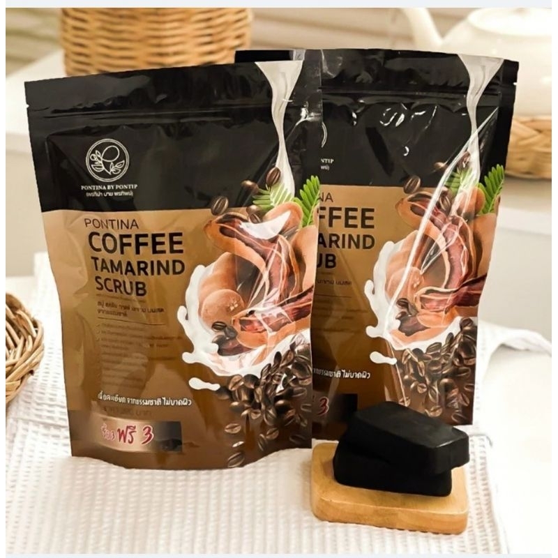 สบู่ สครับกาแฟ มะขามนมสด พรทิน่า