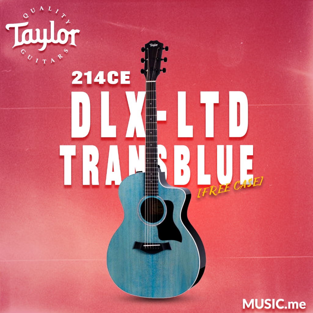 TAYLOR 214CE DLX LTD MAPLE/ SPRUCE TRANS BLUE [FREE CASE]