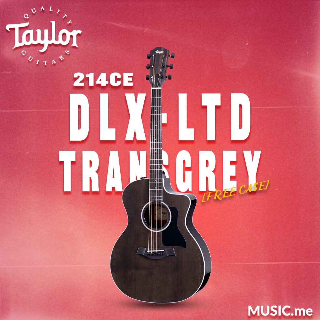 TAYLOR 214CE DLX LTD MAPLE/ SPRUCE TRANS GREY [FREE CASE]
