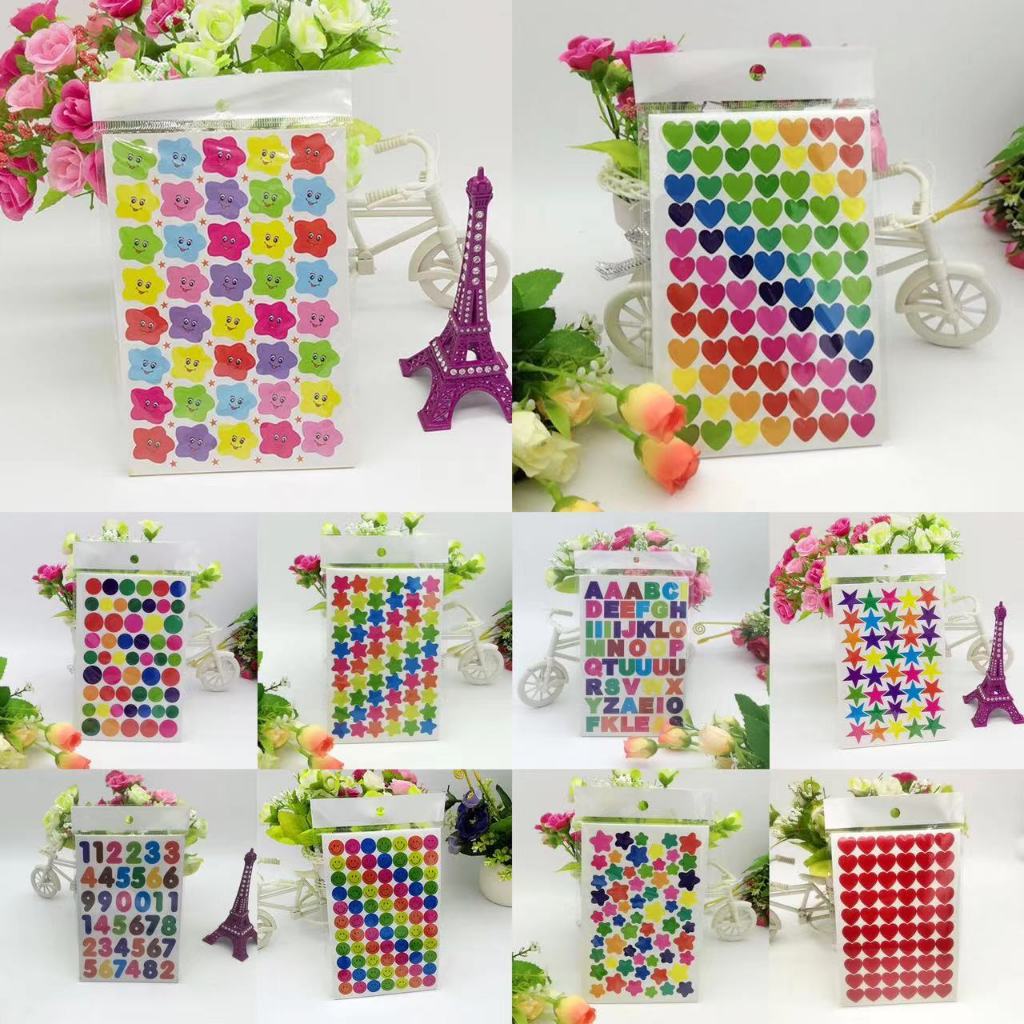 พิเศษ1฿ สติ๊กเกอร์ หัวใจ วงกลม การ์ตูน ดาว น่ารัก ตกแต่ง DIY sticker
