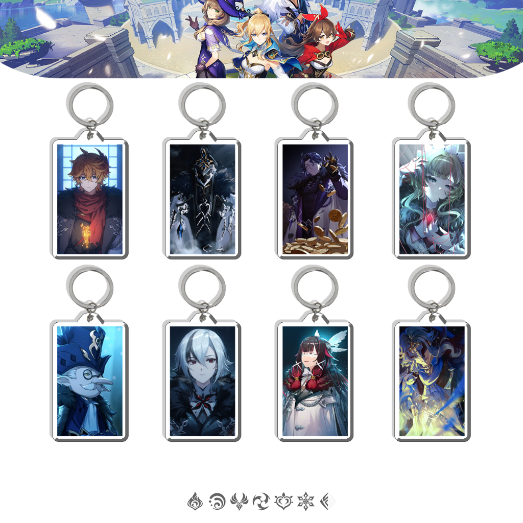 พวงกุญแจอะคริลิค พวงกุญแจกรอบใส่รูป พวงกุญแจสองด้าน | Genshin Imapact | Fatui Harbinger