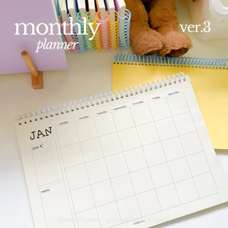[สันขดลวด] แพลนเนอร์ monthly plan (a4) ใช้ได้นาน 5 ปี | เลือกลายปกได้! ✍🏻🌟🎀