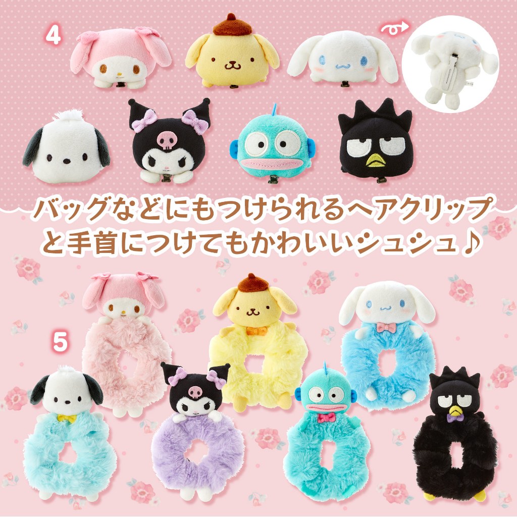 SANRIO ยางรัดผม ผ้ากํามะหยี่ขนนิ่ม ขนาดใหญ่ ลายการ์ตูนเมโลดี้ แฟชั่นฤดูใบไม้ร่วง และฤดูหนาว สไตล์เกาหลี