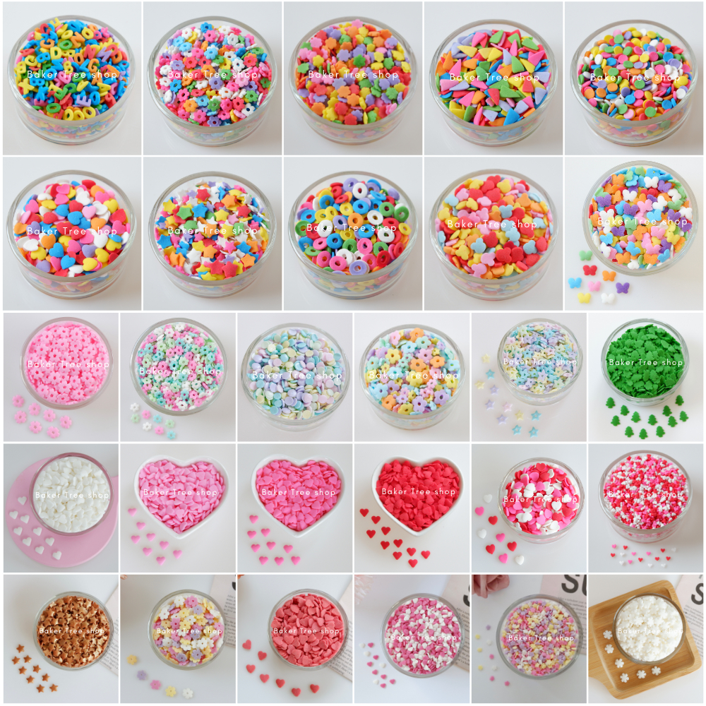 สปริงเคิลน้ำตาล สำหรับโรย หรือ ตกแต่งขนม 25/50/100 กรัม (Confetti Sprinkles for cake decoration)