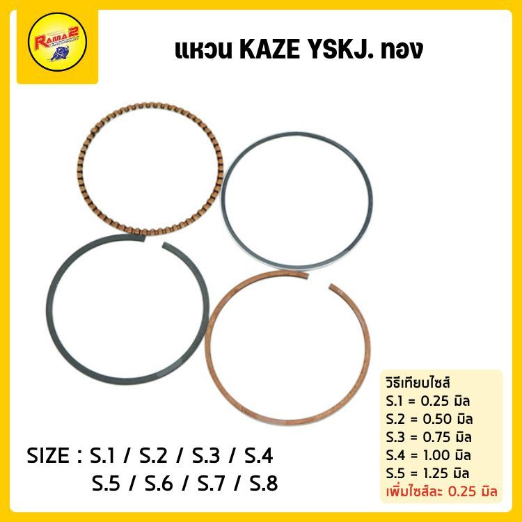 แหวน KAZE YSKJ. ทอง (ไซส์ S.1-S.8)