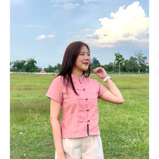 เสื้อผ้าฝ้ายพื้นเมืองกญิงทรงคอจีน