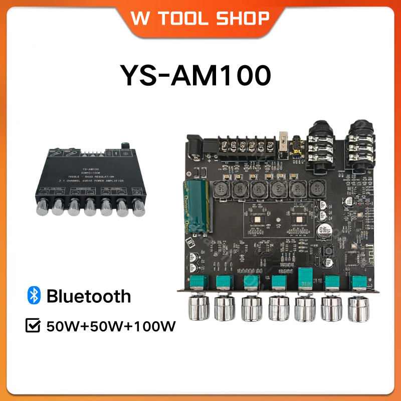 YS-AM100 +APP บอร์ดเครื่องขยายเสียง TPA3116D2พร้อมไมโครโฟนในตัว50Wx2+100W All In One 2.1 Channel Hig