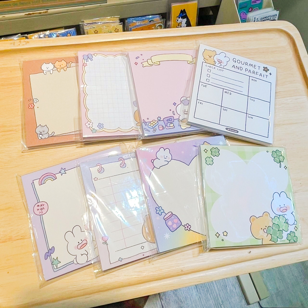 Memo Pad กระดาษเมโมสุดคิ้วท์ลายน้อง Gourmet และน้อง Parfait [Maykids Studio]