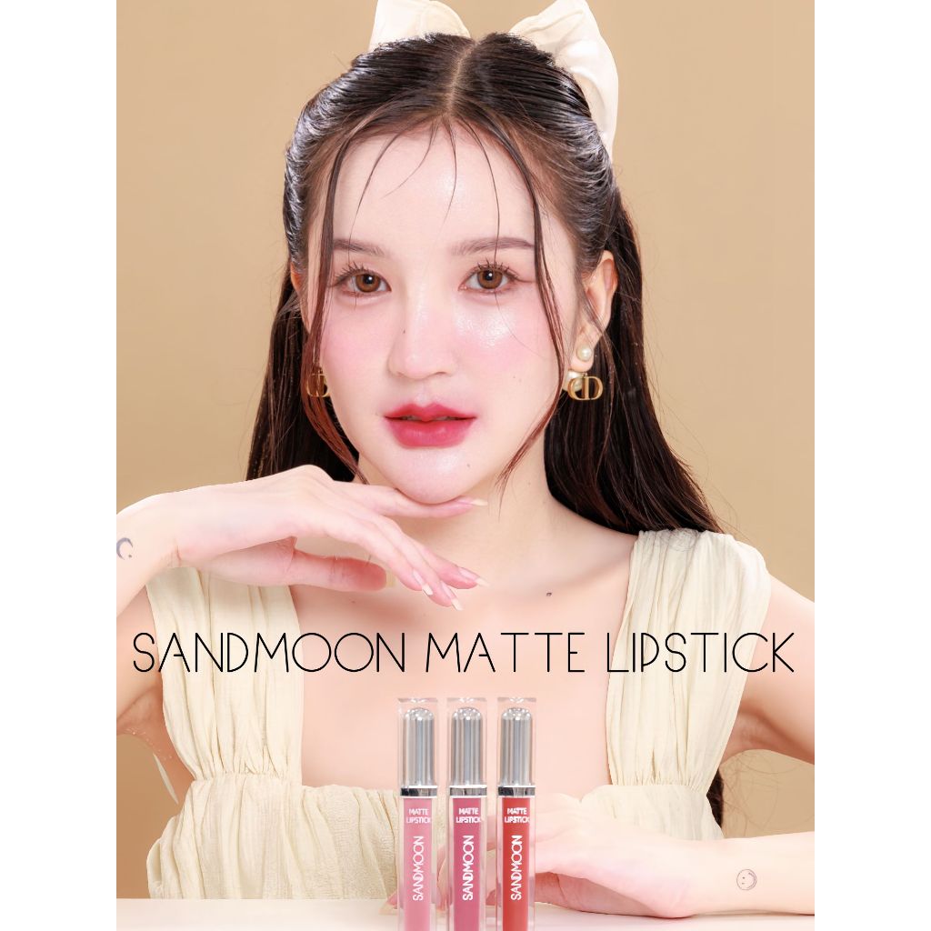 SANDMOON-Matte Lipstick ลิปสติกเนื้อแมท บางเบาไม่หนักปาก