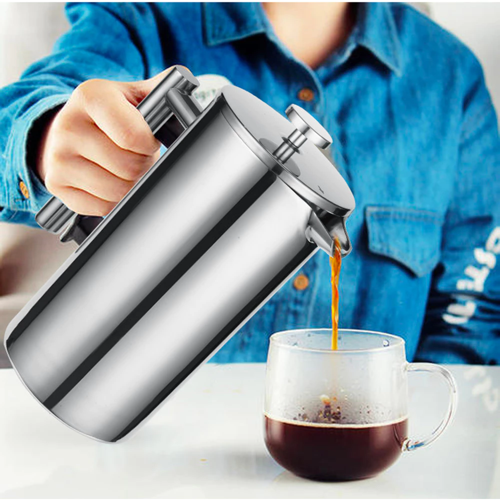 สินค้าพร้อมส่ง ✔ กาชงกาแฟ เหยือกชงกาแฟ 350/800/1000ml เครื่องชงชาสแตนเลส french press pot