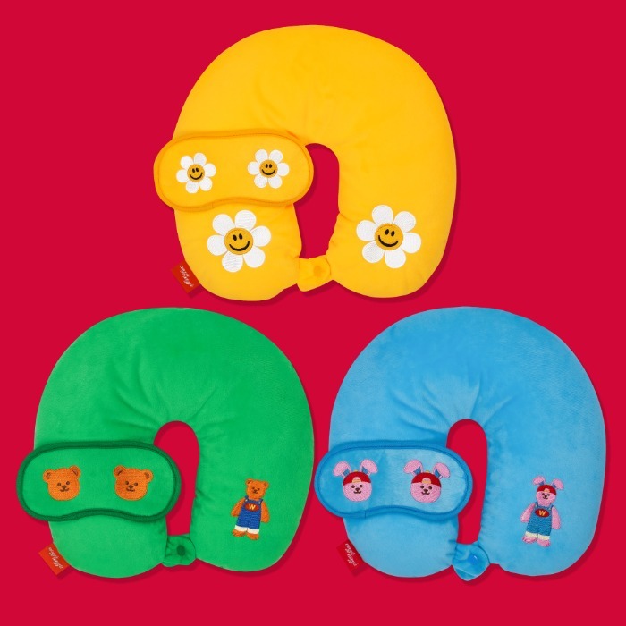 ( พร้อมส่ง ) Wiggle Wiggle Neck Pillow & Eye Pad หมอนรองคอพร้อมผ้าปิดตา