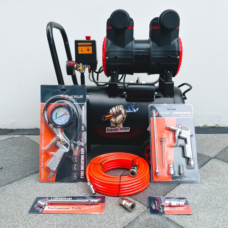 Handyman ปั๊มลม ถังลม ปั๊มลขนาด 30 ลิตร มอเตอร์รุ่นใหม่ กำลังไฟ 1500W ปั๊มลมได้เร็วกว่ารุ่นทั่วไป