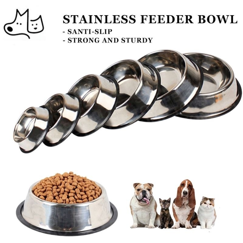TUBI ชามสุนัขสัตว์เลี้ยง ชามสุนัขสแตนเลส ชามอาหารสุนัข ชามอาหารแมวสแตนเลสกันลื่น ชามที่ทนทาน