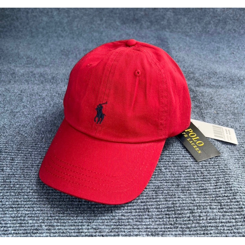 หมวกแก๊ป polo สีแดง ม้าเล็ก