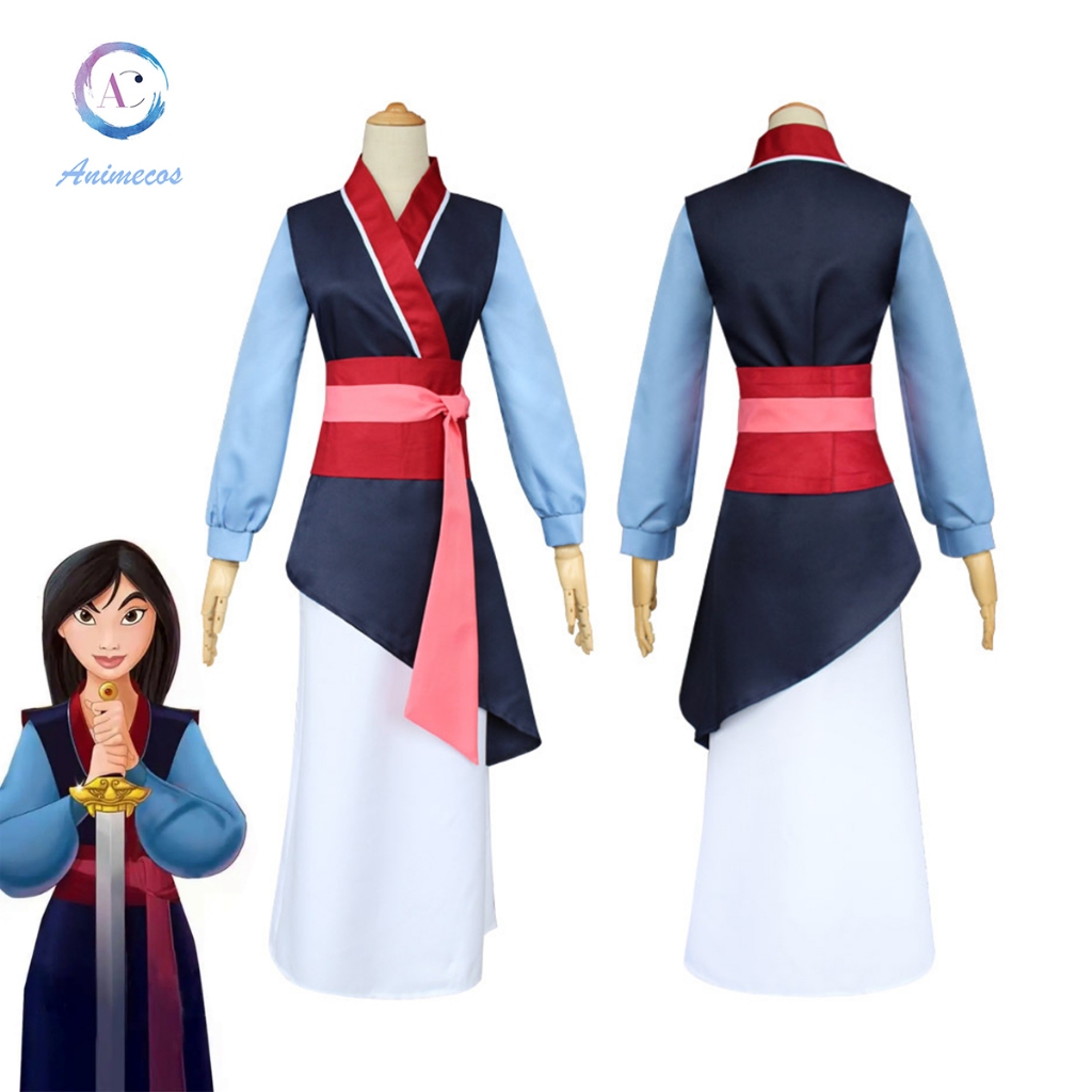 เจ้าหญิง Mulan คอสตูมคอสเพลย์ หนุ่มสาว Mulan ชุดเดรส ผู้หญิง Mushu Dragon คอสเพลย์วันฮาโลวีน