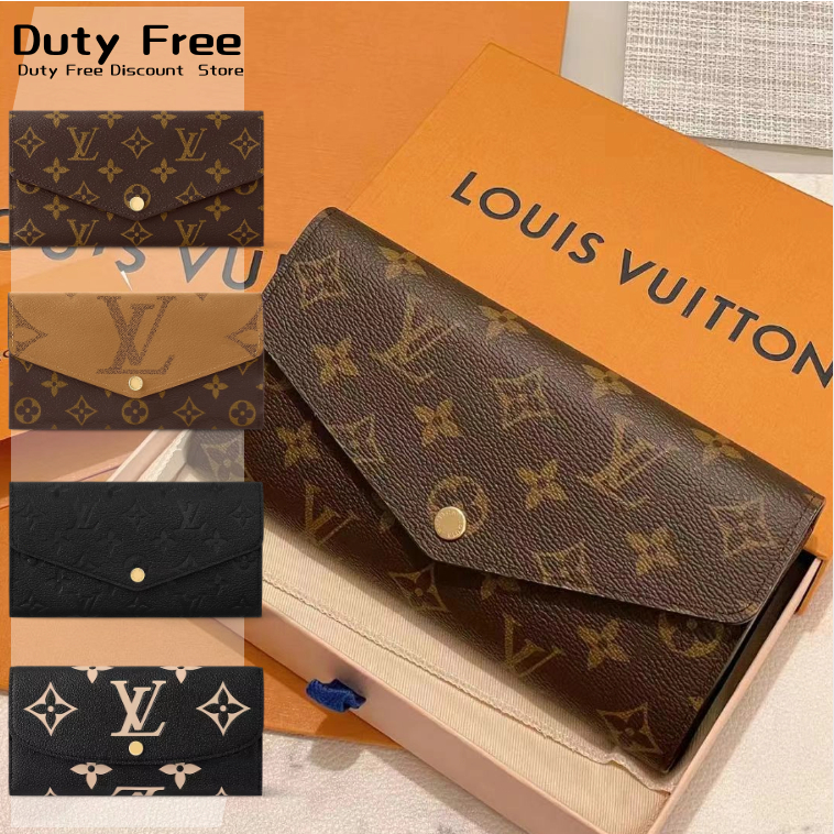 💼LV wallet Louis Vuitton SARAH women's long wallet หลุยส์วิตตอง✨กระเป๋าสตางค์แบบพลิก/กระเป๋าสตางค์/ส