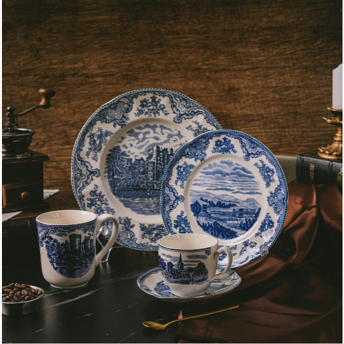 Deplato_ชุดจาน Johnson Brothers The Old Britain Castles (ฺBlue)