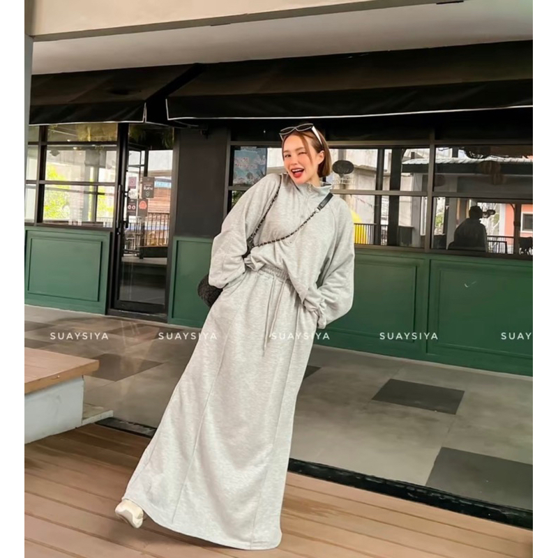 ชุดเซ็ตAPLเสื้อคอปีนพร้อมกระโปรงหางปลาตัวยาว