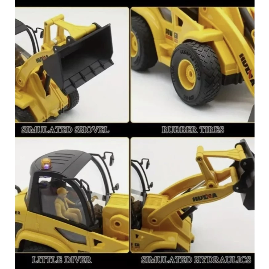 รถบังคับ รถตักดิน Huina 1518 RC 9CH 1/24  รีโมท 2.4 Ghz หัวตักเหล็ก ระบบไฟสมจริง thumbnail 7