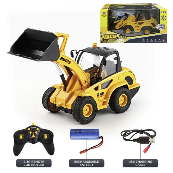 รถบังคับ รถตักดิน Huina 1518 RC 9CH 1/24  รีโมท 2.4 Ghz หัวตักเหล็ก ระบบไฟสมจริง thumbnail 8