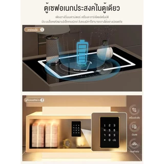 BAIERDI MALLต๊ะข้างเตียงอัจฉริยะพร้อมโคมไฟ 2024 ห้องนอนเป็นไม้เนื้อแข็งใหม่หรูหราระดับ high-end เรียบง่ายทันสมัยตู้เก็บข