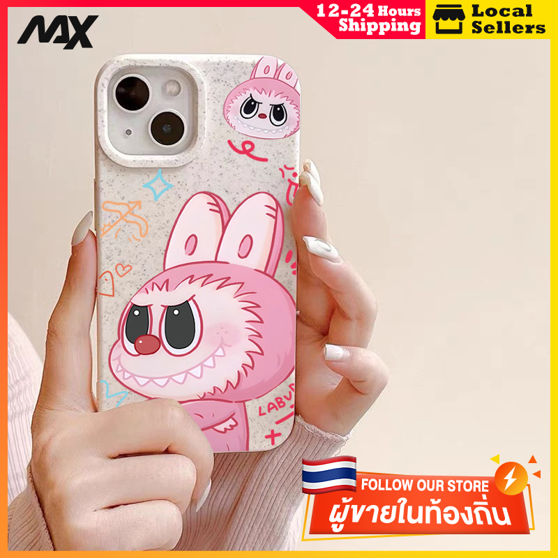 เคสไอโฟน11 เคสโทรศัพท์มือถือแบบนิ่ม กันกระแทก แฟนมีความสุขlabubu for IPhone 13 15 7Plus 14 12 11 Pro MAX 8 6 7 6S Plus X